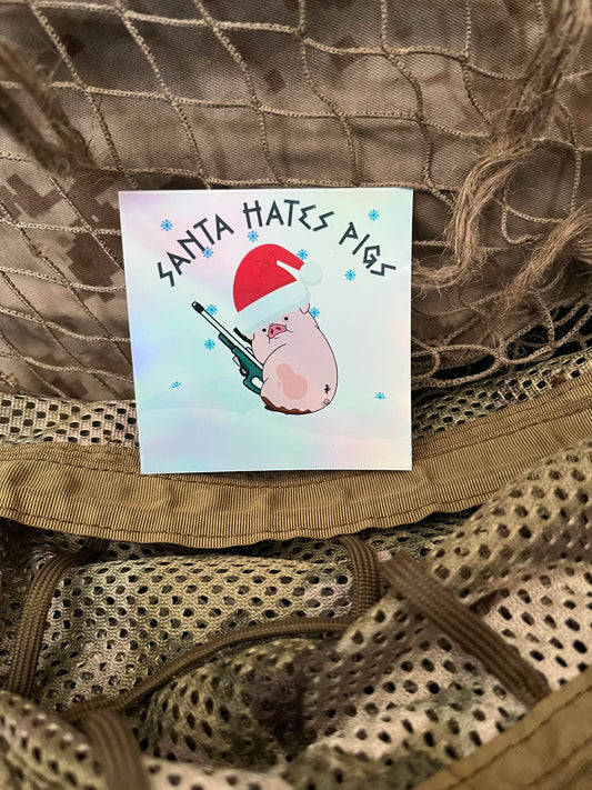 Santa Hates pigs sticker